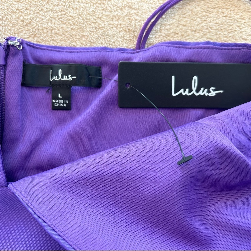 Lulu’s It’s a Glamorous Life Women’s Mini Party Dress. Large, purple - Picture 6 of 10